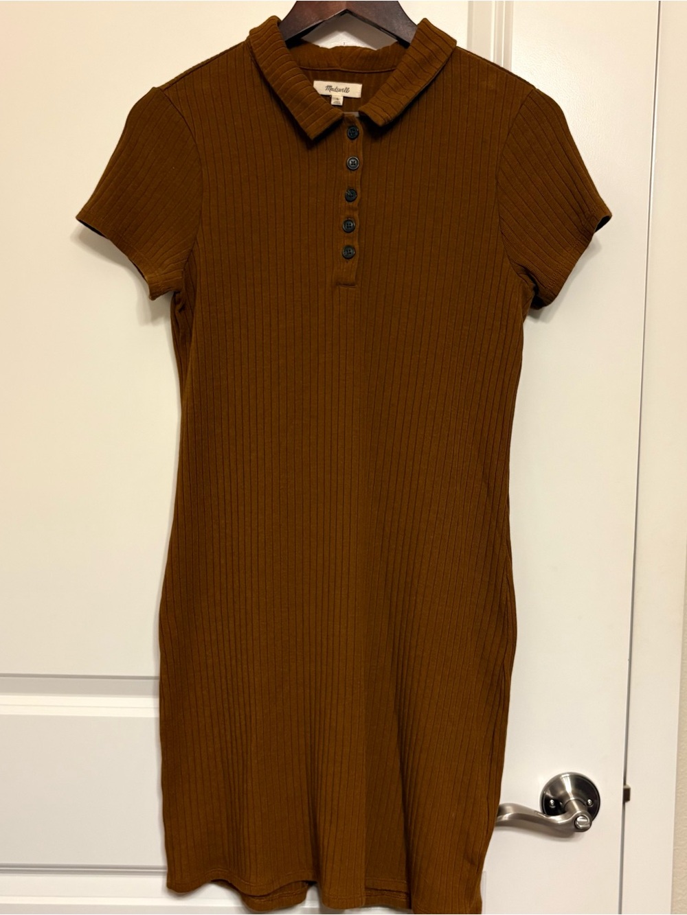 Madewell Ribbed Polo Knit Mini Dress